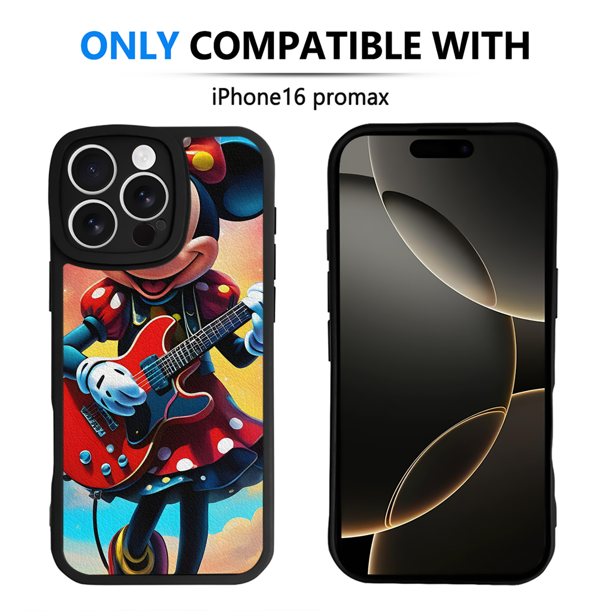 （画像用） ミッキーマウス Mickey Mouse 【iPhone 16シリーズ対応】シリコンスマホケース（レザー調） 材質：シリコン